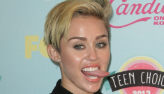 Miley Cyrus wears leather Saint Laurent to Teen Choice Awards: exhausting or cute?