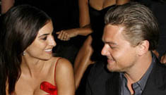 Penelope Cruz and Leonardo DiCaprio flirting