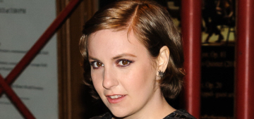 Lena Dunham in black Theyskens at NYC Glamour event: actually pretty & flattering?