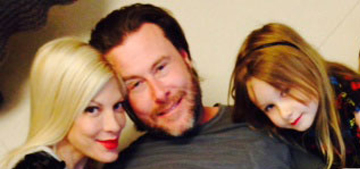Tori Spelling posts a happy family photo & Dean’s side piece might be preggers