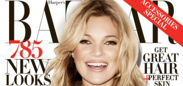 Kate Moss promotes her Topshop line with Bazaar & Vogue UK covers: pretty?