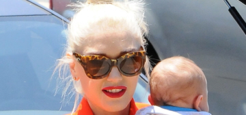 Gwen Stefani shows off a very sleepy 3-month old Apollo in LA: adorable?