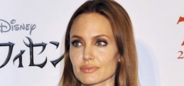 Angelina Jolie returned to black-sack glory for ‘Maleficent’ Tokyo photocall