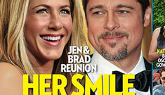 Cover of OK! ‘Jen & Brad Reunion’ (update: more tabs w/ same story)