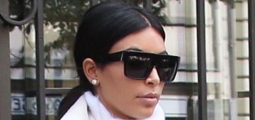 Was Kim Kardashian sweating off her katface yesterday in balmy Paris?