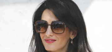 Amal Clooney gets pap’d in Greece looking blowout-perfect: stunning?