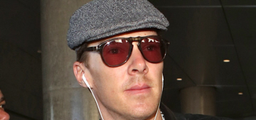 Benedict Cumberbatch arrived in LA for some promo work without his fiancée