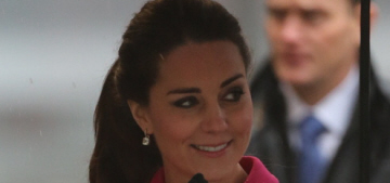 Duchess Kate wore a bright pink Mulberry coat to the 9/11 Memorial
