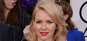 Naomi Watts in strapless Gucci at the Globes: killer or too lemon yellow?