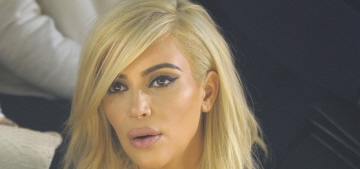 Kim Kardashian wears a pink-nude netted dress in Paris: gross or cute?