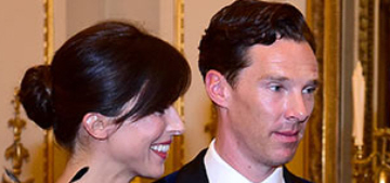 Benedict Cumberbatch & Sophie step out for Buckingham Palace event