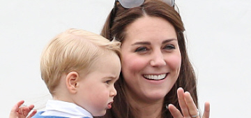 Duchess Kate & Prince George come out to watch a charity polo match