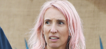 Sam Taylor Johnson, 48, shows off her pink hair at Glastonbury: hot or not?