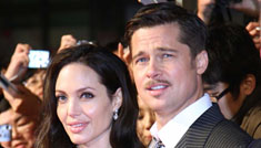 Angelina Jolie says she’s happy & fulfilled, she & Brad ‘collapse’ on sofa