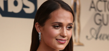 Alicia Vikander in Louis Vuitton at the SAGs: ’70s disco-fab or disco-fug?