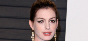 Anne Hathaway in Naeem Khan at the VF Oscar party: stunning & ’70s?