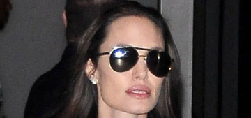 Angelina Jolie’s LAX airport style involves boots & a slinky dress: fab or meh?