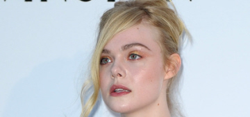 Elle Fanning in peacocky Valentino at the Cannes amfAR gala: stunning?