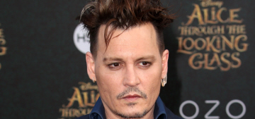 Johnny Depp shows off his midlife crisis haircut at the ‘Alice’ premiere: ugh?