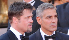 George Clooney visits the Jolie-Pitts; ‘Brad Pitt is a Basterd’ posters