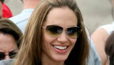 Angelina Jolie on set yesterday