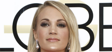 Carrie Underwood in pink Iris Serban at the Golden Globes: fussy or pretty?