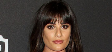 Lea Michele in Ungaro at Golden Globes after-party: purple reign or just plain?