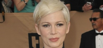Michelle Williams in striped Louis Vuitton at the SAGs: fancy circus tent?