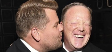 James Corden tried to explain why he kissed Sean Spicer at the Emmys