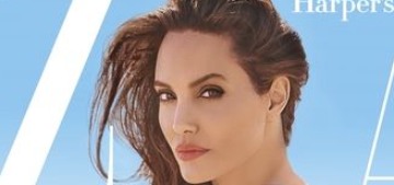 Angelina Jolie poses in Namibia, with endangered cheetahs, for Harper’s Bazaar
