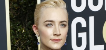 Saoirse Ronan in futuristic Versace at the Golden Globes: too Blade Runner?
