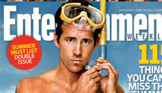 Ryan Reynolds shirtless on the cover of Entertainment Weekly