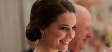 Duchess Kate wore pale pink McQueen to a royal palace dinner in Oslo