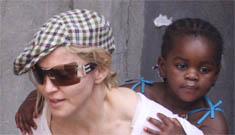 Madonna and Mercy spotted outside the Kabbalah centre on Saturday