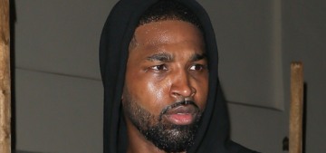 Tristan Thompson spent Valentine’s Day flirting with ladies at the club