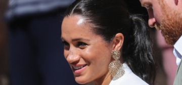 Duchess Meghan wows in a pleated dress & GAS Bijoux earrings in Morocco