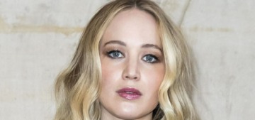 Jennifer Lawrence debuted her emerald-cut engagement ring at the Dior show