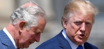 Donald Trump greeted by the Queen, Charles & Camilla upon his arrival in London