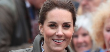 Duchess Kate goes casual in a buttony Taylor London jacket in Cumbria