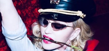 Madonna dressed up like a four-star pantsless general for her 61st birthday party