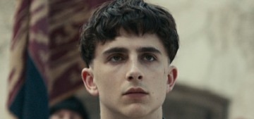 Timothee Chalamet does an English accent & works a bowl cut for ‘The King’