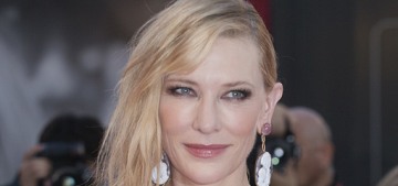 Cate Blanchett in Armani at the Venice Film Festival: stiff & unflattering?
