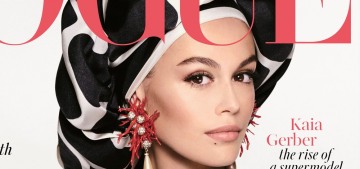 Kaia Gerber celebrated her 18th b-day with a dominatrix dress & a British Vogue cover