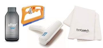 A microfiber towel to save hair drying time and a unique lint brush to erase pet hair