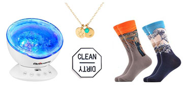 Holiday socks, a Hanukkah charm necklace, gifts and more