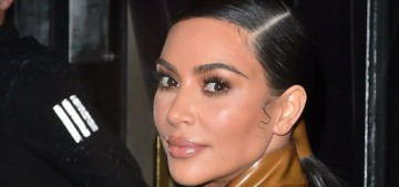 Kim Kardashian wore some terrible vinyl Balmain for her pap strolls in Paris