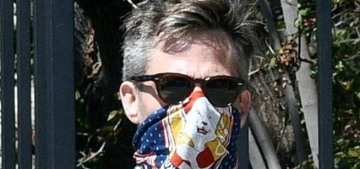 Chris Pine wore a Ruth Bader Ginsburg sleeveless tank & a jaunty scarf in LA
