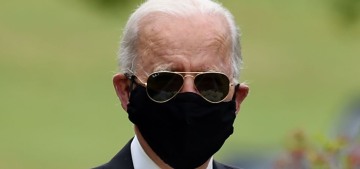 Joe Biden made his first public appearance in two months & he wore a mask