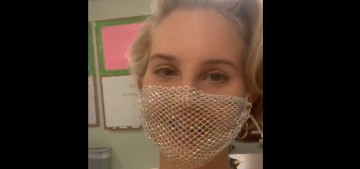 Lana del Rey wore a mesh mask for a Barnes & Noble book signing in LA