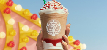 Starbucks is premiering a new strawberry funnel cake frap with real fried dough